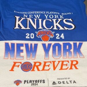NYKnicks 2024 Eastern conference Playoffs (Round 1) T-Shirt and Rally Towel set